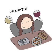 [LINEスタンプ] 前髪なしロングヘアの女の子(事務員)