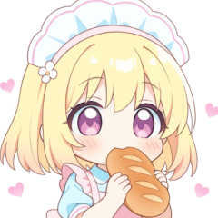[LINEスタンプ] パン屋さんのエプロンの女の子スタンプ