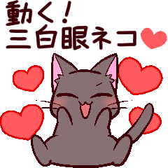 [LINEスタンプ] 動く！三白眼ネコin日常 