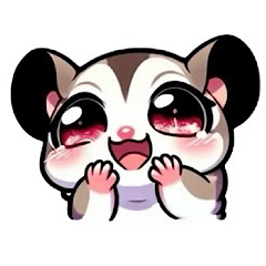 [LINEスタンプ] きらきらおめめのモモンガちゃん顔スタンプ