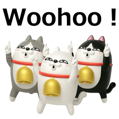 [LINEスタンプ] デカ動く 3D三匹の擦れねこ2