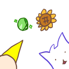 [LINEスタンプ] 小人さんとミーちゃん～8月誕生石＆花～