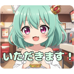 [LINEスタンプ] 食べるの大好きみなみちゃんスタンプ