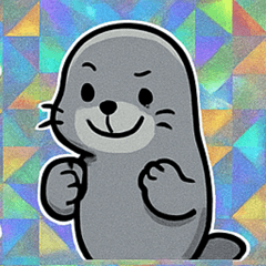 [LINEスタンプ] キラキラシール風アシカ@SFW