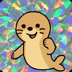 [LINEスタンプ] キラキラシール風ジャンプアシカ@SFW
