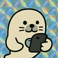 [LINEスタンプ] キラキラシール風アザラシ@SFW