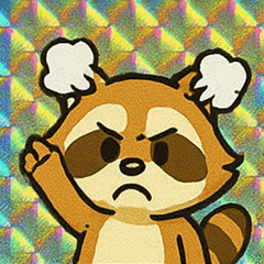 [LINEスタンプ] キラキラシール風アライグマ@SFW