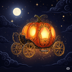 [LINEスタンプ] ハロウィン、魔法の馬車