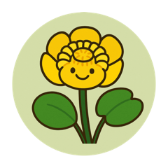 [LINEスタンプ] 水面に咲くコウホネくん