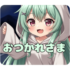 [LINEスタンプ] プレミアムパーカーみなみちゃんとカード