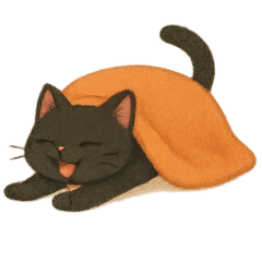[LINEスタンプ] 毛布にくるまる黒猫