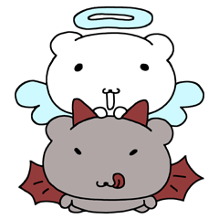 [LINEスタンプ] 天使熊、悪魔熊
