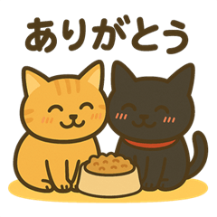 [LINEスタンプ] 茶トラわらびちゃんと黒猫ここちゃん