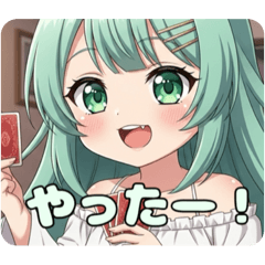 [LINEスタンプ] カードゲームを楽しむみなみちゃんスタンプ