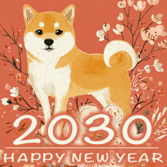 [LINEスタンプ] 2030年/令和12年/戌年/いぬ年/あけおめ