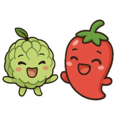 [LINEスタンプ] かわいい唐辛子と釈迦のスタンプ