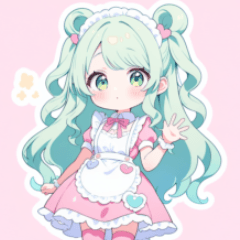 [LINEスタンプ] 緑髪のメイドさん♡