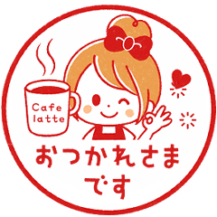 [LINEスタンプ] 動く♪♡おだんごガール♡ハンコ風