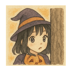 [LINEスタンプ] 手書き風ハロウィン娘