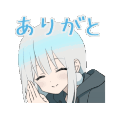 [LINEスタンプ] 動くパーカーの女の子(銀髪)2
