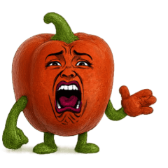 [LINEスタンプ] [アレンジ用]擬人劇画フェイス赤パプリカ2