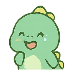 [LINEスタンプ] ちびグリーン恐竜気分パレード