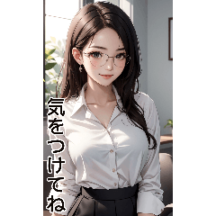 [LINEスタンプ] 長髪秘書の日常用語