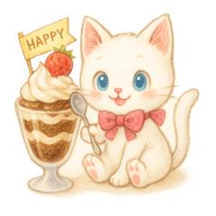 [LINEスタンプ] ハッピー白猫の日常