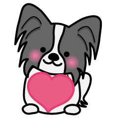 [LINEスタンプ] ずっと使えるワンコスタンプ♪黒パピヨン犬