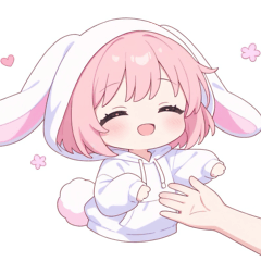 [LINEスタンプ] ラブリーうさ耳パーカーな女の子スタンプ