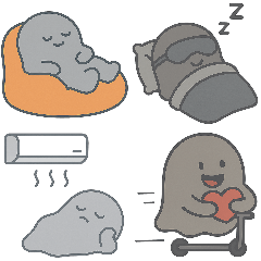 [LINEスタンプ] QQ灰色の幽霊-戯廃編