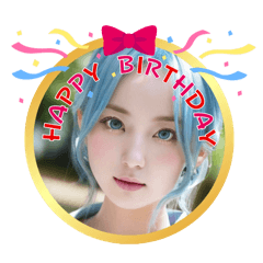 [LINEスタンプ] AI美人3・誕生日‪おめでとう☆ありがとう