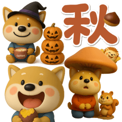 [LINEスタンプ] おちびドッグチロの秋(ちょこっと冬)