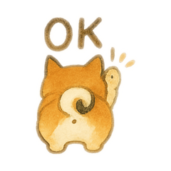 [LINEスタンプ] 芝犬のお尻時々違う 日常挨拶