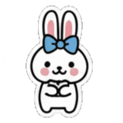 [LINEスタンプ] リボンうさぎさん