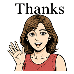 [LINEスタンプ] 綺麗なお姉さん「ありがとう」色々スタンプ