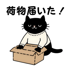 [LINEスタンプ] 白セーターの黒猫