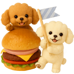 [LINEスタンプ] 【3D】トイプードル・秋