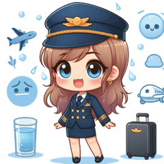 [LINEスタンプ] かわいい女性客室乗務員のスタンプで楽しい