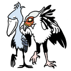 [LINEスタンプ] はしびろコウとへびくいワシの日常スタンプ