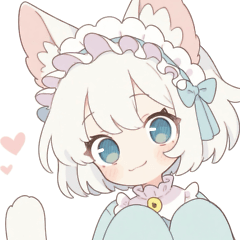 [LINEスタンプ] 白猫メイドの女の子スタンプ