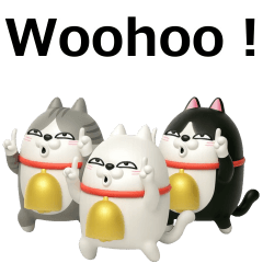 [LINEスタンプ] 動く 3D三匹の擦れねこ2