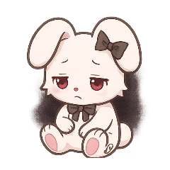 [LINEスタンプ] 病み白うさぎスタンプ ネガティブ発言