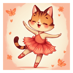 [LINEスタンプ] 可愛い猫のバレリーナ