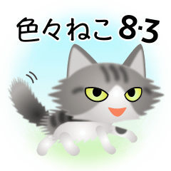 [LINEスタンプ] 色々な猫8-3 長毛-立ち耳-サバトラ白