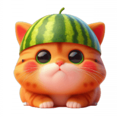 [LINEスタンプ] 爆笑スイカ猫登場,
