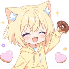 [LINEスタンプ] ドーナツ猫耳パーカーな女の子スタンプ