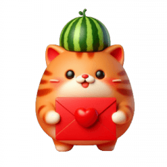 [LINEスタンプ] 超ハチャメチャなスイカ頭ネコ