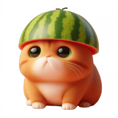 [LINEスタンプ] スイカ猫のかわいい崩壊日常