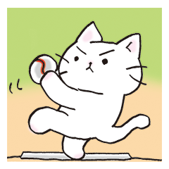 [LINEスタンプ] 猫ピッチャーVol.1[再販]